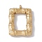Ion Plating(IP) 304 Stainless Steel Pendants, Rectangle Bamboo Joint Charms, Golden, 24.5x16.5x3.5mm, Hole: 1.6mm