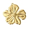 Ion Plating(IP) 304 Stainless Steel Pendants, Flower Charm, Real 18K Gold Plated, 44x43x3mm, Hole: 2mm