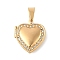 304 Stainless Steel Rhinestone Locket Pendants, Ion Plating(IP), Heart, Golden, 24x21x6mm, Hole: 8.5x5mm