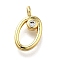 Brass Micro Pave Cubic Zirconia Pendants, Letter Charms, Rack Plating, Long-Lasting Plated, Cadmium Free & Lead Free, Letter O, 12.5x7x2mm, Hole: 1.6mm