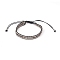Polyster Braided Bead Bracelets, Bohemia Bracelets, Adjustable Bracelet, Coffee, Inner Diameter: 2-3/8 inch(6cm), 1Pc/Bag