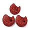 Cinnabar Beads, Carved Lacquerware, Fish, Red, 25.5x29.5x8.5mm, Hole: 2mm
