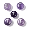 Natural Amethyst Beads, Rondelle with Letter, Letter T, 8.5~9x5~5.5mm, Hole: 1.2mm