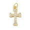 Brass Micro Pave Cubic Zirconia Pendants, Cross, Rack Plating, Lead Free & Cadmium Free, Long-Lasting Plated, with Jump Ring, Real 18K Gold Plated, 17x10x2.2mm, Hole: 3.6mm