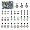 100Pcs 10 Styles Tibetan Style Alloy Pendants, with Evil Eye Resin Beads, Hamsa Hand/Hand of Miriam, Royal Blue, 32~45mm, Hole: 2mm,  Pendant: 16~33x10~23x1~2mm, 10pcs/style