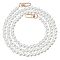 ABS Imitation Pearl Bag Strap, with Alloy Swivel Clasps, Bag Replacement Accessories, White, 110x1cm