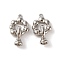 Brass Fold Over Clasps, Flower, Platinum, 29mm, Hole: 3.9mm