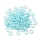 Plastic Locking Stitch Marker, Ring, Cyan, 1.15x0.15cm, Inner Diameter: 0.75cm