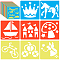 4 Sets 4 Style PP Plastic Hollow Out Drawing Painting Stencils Templates, Random Color, Mixed Shapes, 140~141x150~151x0.5mm, 6pcs/set, 1 set/style