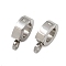 304 Stainless Steel Twister Clasps, Round Ring, Stainless Steel Color, 8.5x6.5x2.5mm, Hole: 1.3mm