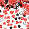 Handmade Polymer Clay Cabochons, Valentine's Day, Mixed Shapes, Mixed Color, 3.5~7x4~7x0.3~1mm