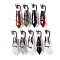 Natural & Synthetic Mixed Gemstone Faceted Pointed Bullet Big Pendants, Rack Plating Brass Dragon Charms, Lead Free & Cadmium Free, Red Copper, Mixed Dyed and Undyed, 73.5~78.5x15.5~16.5x15.5~16.5mm, Hole: 4x2.5mm