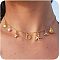 Summer Brass Initial Letter Starfish Shell Shaped Pendant Bib Necklaces for Women, Real 18K Gold Plated, Letter D, 16.93 inch(43cm)