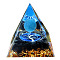 Orgonite Pyramid Resin Energy Generators, Reiki Cat Eye Chips Inside for Home Office Desk Decoration, 50mm