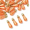 30Pcs ABS Plastic Imitation Pearl Pendants, Teardrop, with Alloy Micro Pave Crystal Rhinestone, Coral, 21x8mm, Hole: 2.5mm