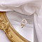 Natural Freshwater Pearl Beaded Finger Rings, with Golden Tone Alloy Letter Charm, Letter A, Inner Diameter: 16mm