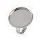 304 Stainless Steel Cuff Ring Components, Bezel Cup Ring Settings, Flat Round, Stainless Steel Color, Tray: 22mm, 17mm