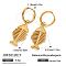 304 Stainless Steel Hoop Earrings, Golden, Fish, 40mm