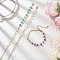 3Pcs Natural Amethyst & Rose Quartz & Synthetic Turquoise Chip Beads Link Bracelets, 304 Stainless Steel Paperclip Chain Bracelets for Women, 7-1/2 inch(19cm)