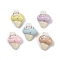 Opaque Resin Cabochons, Ice Cream with Rabbit, 14.5x11.5x6.5mm