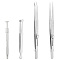 4Pcs 4 Styles DIY Craft Stainless Steel & Iron Bead Tweezers, Piercing Ball Grabber Tool, Stainless Steel Color, 11.75~16.5x0.8~1.1x0.15~1.3cm, 1pc/style