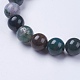 Natural Indian Agate Beaded Stretch Bracelets BJEW-I253-10mm-11-3