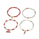 Set di braccialetti elastici con pietre preziose miste naturali e sintetiche da 4 pezzo BJEW-JB09212-4
