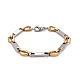 Placage sous vide 304 bracelet chaînes à maillons ovales et rectangles en acier inoxydable STAS-E160-10GP-1