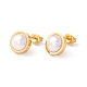 6 Pair Shell Pearl Half Round Stud Earrings EJEW-A067-19-2