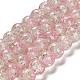 Rose et claires perles rondes en verre craquelé brins X-CCG-Q002-10mm-01-1