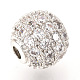 Perles de zircone cubique micro pave en Laiton ZIRC-Q013-14mm-142P-2