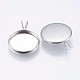304 Stainless Steel Pendant Cabochon Settings STAS-I069-37-14MM-2