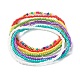 Ensemble de bracelets de cheville en perles de verre couleur bonbon AJEW-AN00460-1