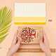Rectangle craspire avec motif cartes de vœux en bois DIY-CP0006-75P-3