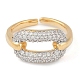 Овальное латунное кольцо с микропаве из прозрачного кубического циркония RJEW-Q819-28G-2