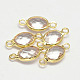 Ovale facettierte goldene Messingglasverbinder X-GLAA-O014-02G-1