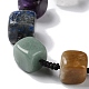 Pulseras cuadradas de cuentas trenzadas de piedras preciosas naturales mixtas BJEW-H239-06-2