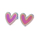 Ion Plating(IP) 304 Stainless Steel Heart Stud Earrings for Women EJEW-I285-09MC-1