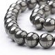 Chapelets de perles de pyrite naturelle  X-G-S249-01-6mm-3
