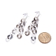 Acrylic Curb Chain Tassel Dangle Stud Earrings for Women EJEW-JE04767-02-3
