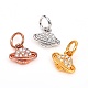 Brass Micro Pave Clear Cubic Zirconia Universe Space Charms ZIRC-F816-01-1