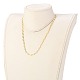 Glass Pearl Link Chain Necklaces NJEW-JN03203-3