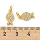 Jesus Fish/Ichtus Real 18K Gold Plated Rack Plating Brass Micro Pave Cubic Zirconia Pendants KK-R153-04G-3