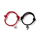 2 pièces 2 couleurs cristal strass correspondant coeur bracelets à breloques ensemble BJEW-E011-02BS-3