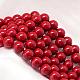 Baking Painted Shell Pearl Round Bead Strands BSHE-L011-8mm-B006-1