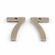 201 Stainless Steel Number Charms STAS-S035-07-1