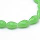 Larme facettes imitation jade perles de verre brins GLAA-Q052-A-3