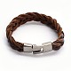 Tressés élégant bracelets de cuir cordon BJEW-F173-08-2