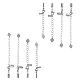 UNICRAFTALE 4 Styles 8 Sets About 28-38mm Hypoallergenic Extender Chain with Cord Ends and Lobster Claw Clasps Surgical Steel Curb Chain Extension Tails Stainless Steel Color STAS-UN0009-53P-1
