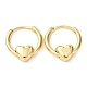 Латунные серьги-кольца в форме сердца EJEW-K267-18G-1